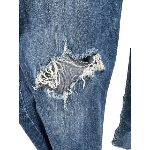 Old Navy Women's Blue Medium Wash Distressed High-Rise Skinny Jeans Size 16 - Picture 3 of 5